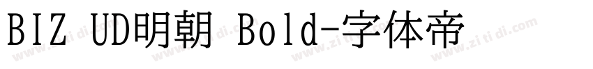 BIZ UD明朝 Bold字体转换
